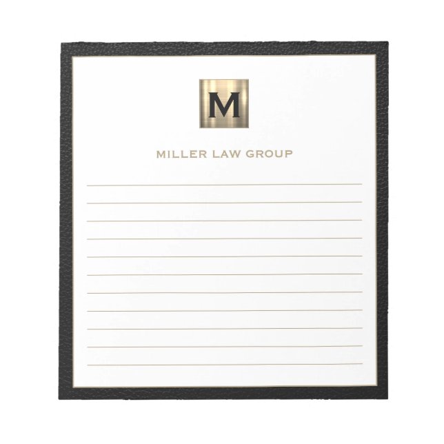 Elegant Monogram Notepad (Front)
