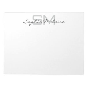 Elegant Monogram Notepad with Personalised Script