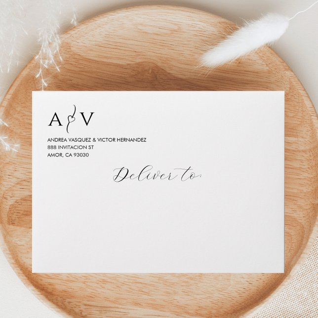 Elegant Monogram Nuestra Boda Wedding Spanish Enve Envelope (Creator Uploaded)