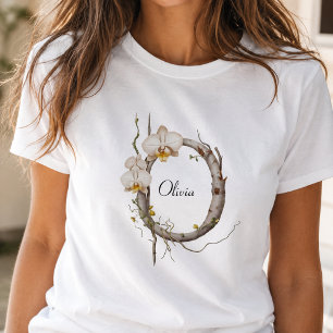 Elegant Monogram O T-Shirt: Orchids & Vines T-Shirt