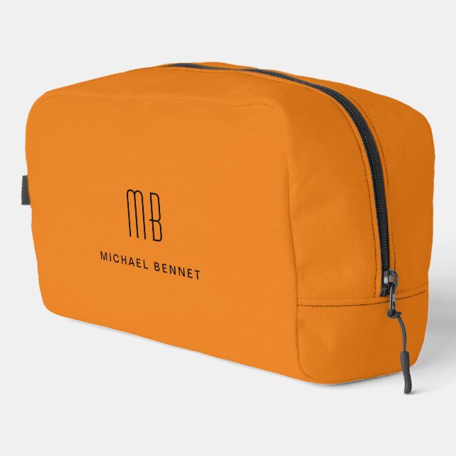 Elegant Monogram Orange Dopp Kit (Right Corner)