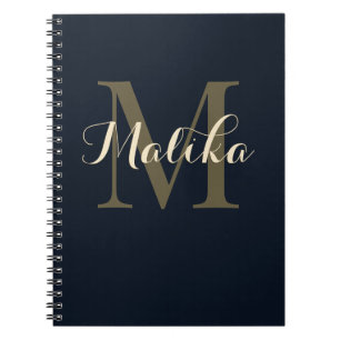 Elegant Monogram Personalised Spiral Notebook 