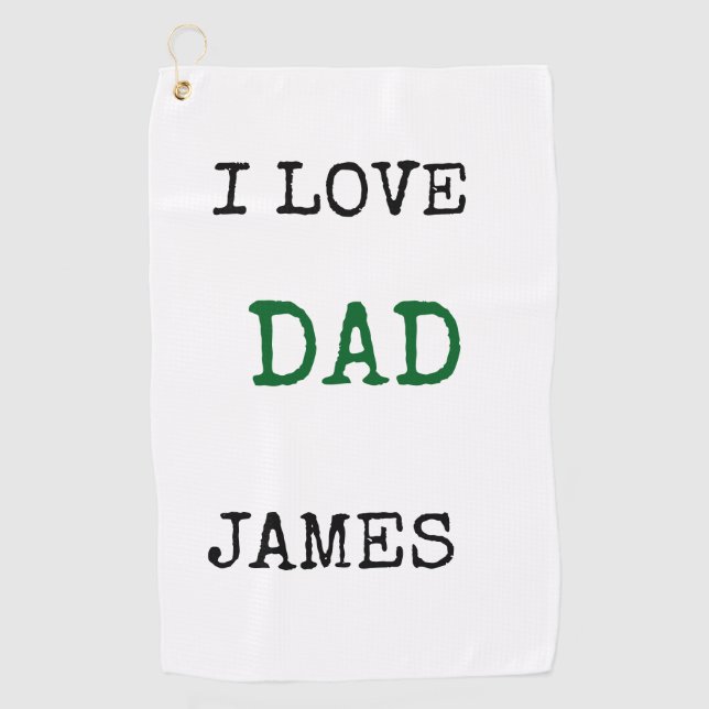 Elegant Monogram Personalized with name Father's  Golf Towel (Front)