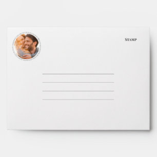 Elegant Monogram Photo Blue White Wedding Envelope