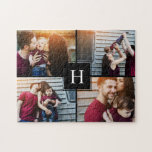 Elegant Monogram Photo Collage Jigsaw Puzzle<br><div class="desc">Personalise it with your wedding date,  family name,  or any text of your choice for a beautiful and unique gift and keepsake.</div>