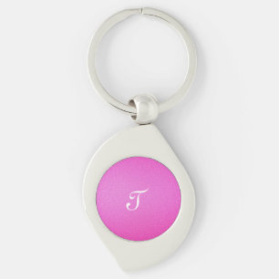 Elegant Monogram pink glitter Key Ring