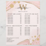 Elegant Monogram Pink Gold Marble Agate Price List Flyer<br><div class="desc">Elegant Monogram Pink Gold Marble Agate Service Menu Price List Flyer. Personalise yours today! Need help? I'm happy to help. Just send me a message.</div>