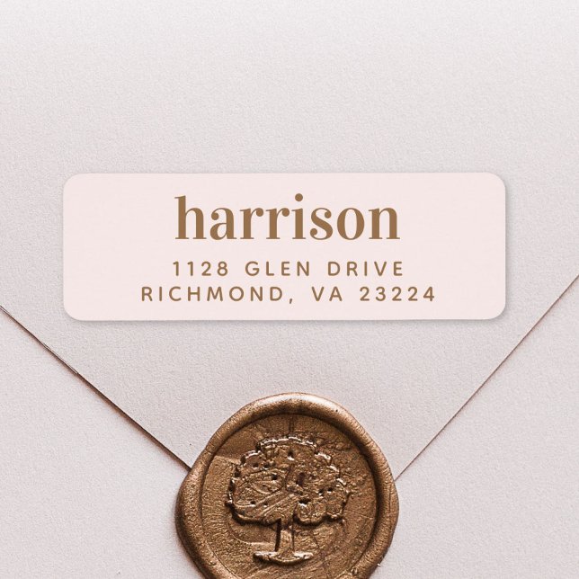 Elegant Monogram Pink Gold Return Address (Creator Uploaded)