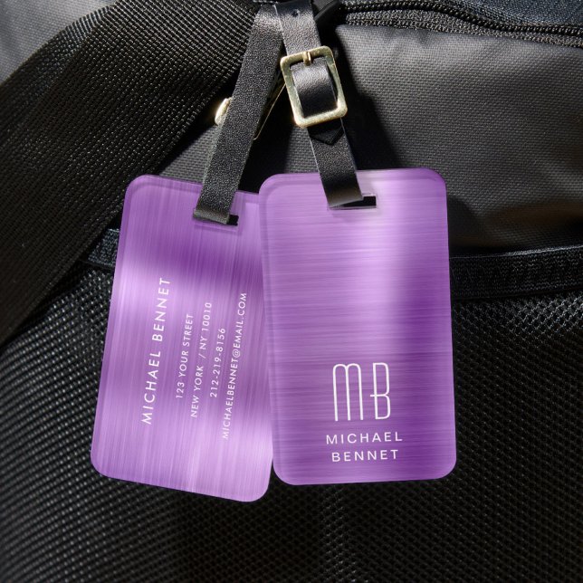 Elegant Monogram Pink Luggage Tag (Elegant Monogram Pink Luggage Tag)