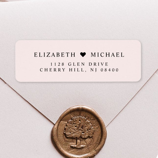 Elegant Monogram Pink Wedding Return Address (Creator Uploaded)