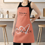 Elegant Monogram Pink White Script Best Chef Name Apron<br><div class="desc">Personalise your Elegant Monogram Black Pink Script Name Best Chef Apron and cook your favourite Italian recipes with success. Become a 5 stars Family Chef and enjoy the best Authentic Traditional Recipes by Nonna Belinda! © Belytalia 2021</div>