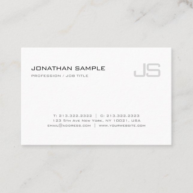 Elegant Monogram Plain Modern Design Luxury Trendy Business Card (Front)
