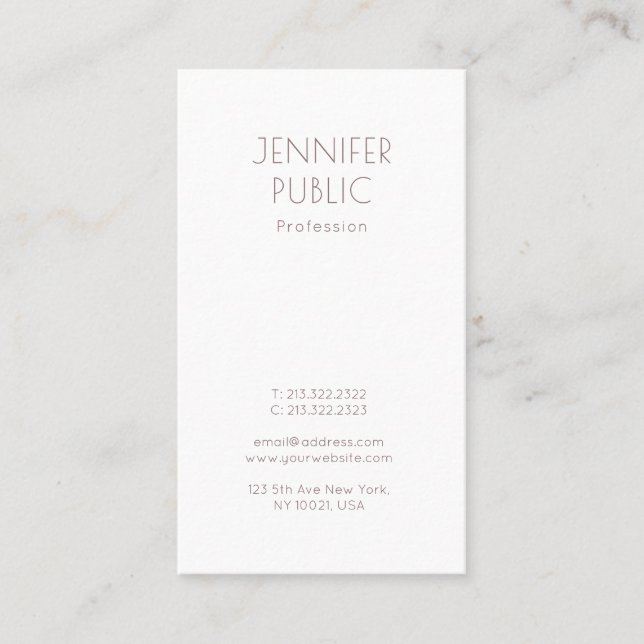 Elegant Monogram Plain Modern Design Professional Business Card (Front)