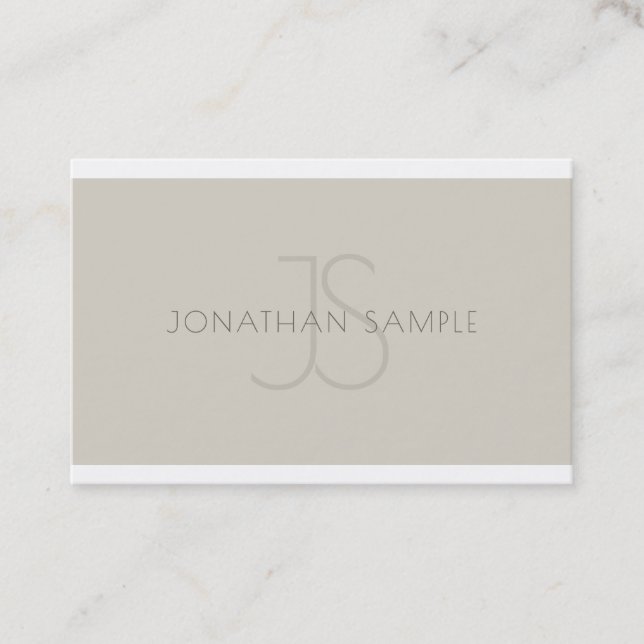 Elegant Monogram Professional Sleek Template Luxe Business Card (Front)