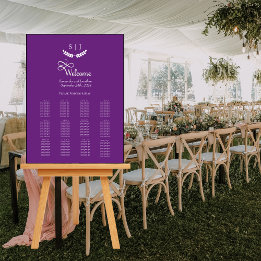 Elegant Monogram Purple Jewel Tone Seating Chart