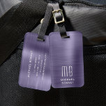 Elegant Monogram Purple Luggage Tag<br><div class="desc">Elegant Monogram Purple Luggage Tag.</div>