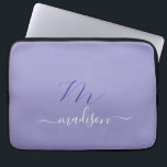 Elegant Monogram Purple Script Office School Laptop Sleeve<br><div class="desc">Elegant Monogram Purple Script Name Home Office Professional Work Back to School Recipe 3 ring binder .You can use it everday.</div>