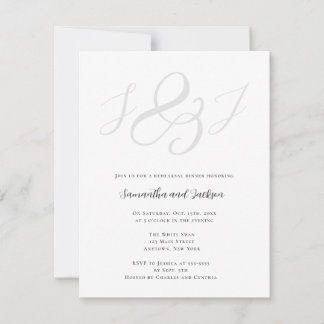 Elegant Monogram Rehearsal Dinner Invitation