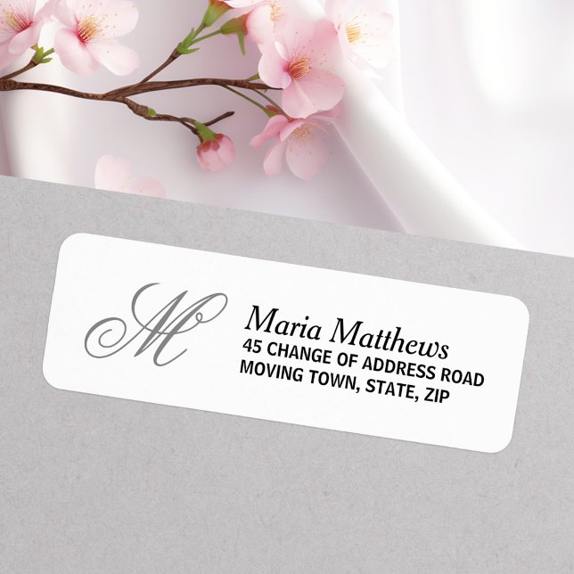 Elegant monogram return address (Elegant monogram return address label)