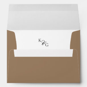 Elegant Monogram Return Address Gold Envelope