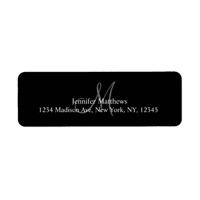 Elegant Monogram Return Address Labels (Front)