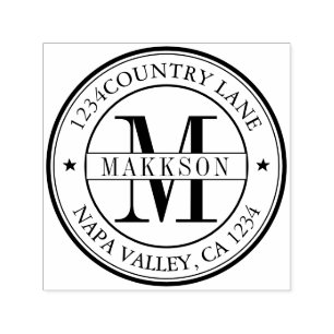 Elegant Monogram Return Address Self-ink Self-inki Self-inking Stamp