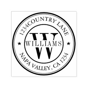 Elegant Monogram Return Address Self-ink Self-inking Stamp