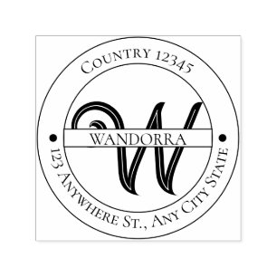 Elegant Monogram Return Address Self-inking Stamp