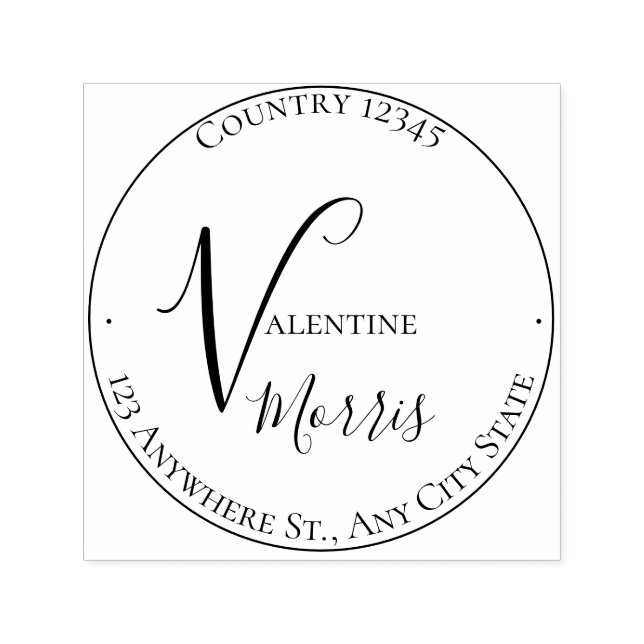 Elegant Monogram Return Address Self-inking Stamp (Design)