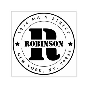 Elegant Monogram Return Address Self-inking Stamp