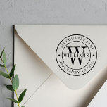 Elegant Monogram Return Address Self-inking Stamp<br><div class="desc">Elegant Monogram Round Return Address Stamp.</div>
