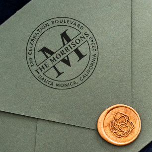 Elegant Monogram Return Address Self-inking Stamp