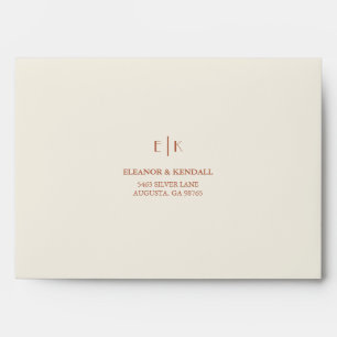 Elegant Monogram Return Address Wedding Envelope