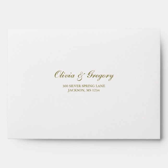 Elegant Monogram Return Address Wedding  Envelope (Front)
