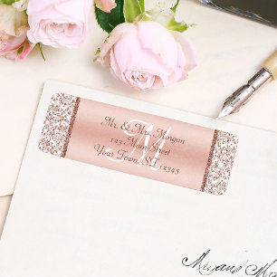 Elegant Monogram Rose Gold Damask Wedding