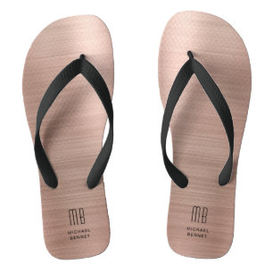 Elegant Monogram Rose Gold Jandals