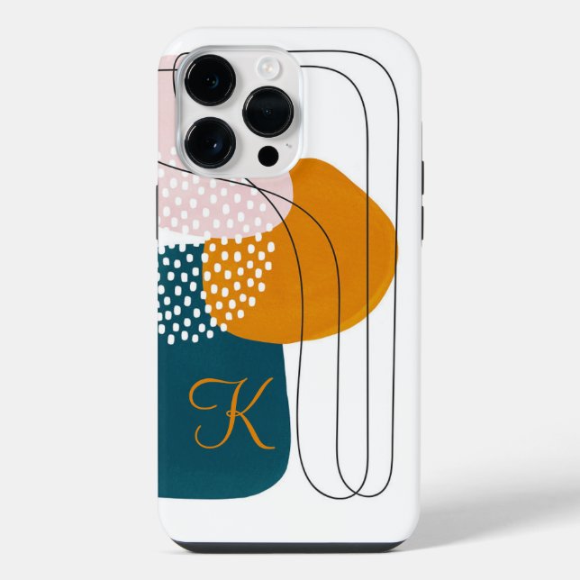 Elegant Monogram Rustic Abstract Boho Art iPhone Case (Back)