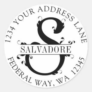 Elegant Monogram S Circular Envelope Seal