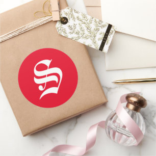 Elegant Monogram S Classic Round Sticker