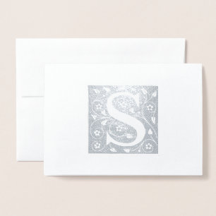 Elegant Monogram S Greeting Card Vintage Floral