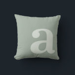 Elegant Monogram Sage Green Letter Initial Cushion<br><div class="desc">Elegant modern monogram letter initial throw pillow in sage green colour.</div>