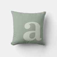 Elegant Monogram Sage Green Letter Initial