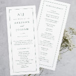 Elegant Monogram Sage Green Wedding Program Invitation<br><div class="desc">Elegant Monogram Sage Green Wedding Program. Click the edit button to customise this design with your details.</div>