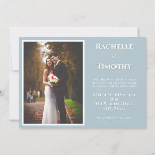 Elegant Monogram Script Colour Photo Wedding Invitation