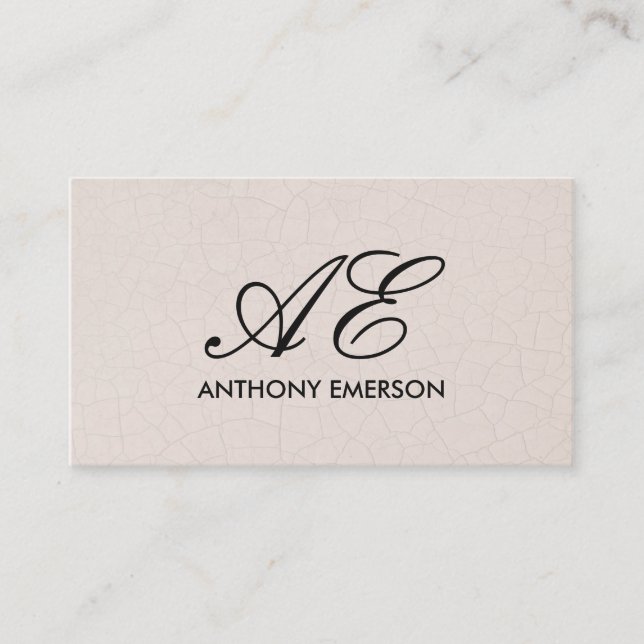 Elegant Monogram Script Contemporary Background Business Card (Front)