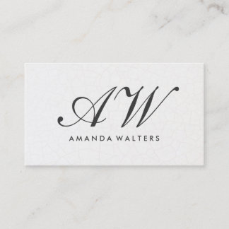 Elegant Monogram Script Contemporary Background Business Card