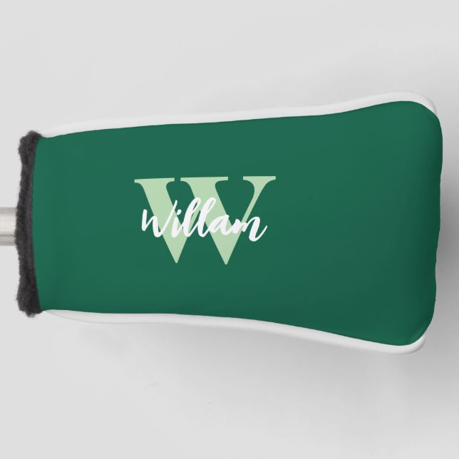 Elegant Monogram Script Name  Golf Head Cover (Front)