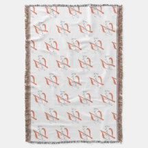 Elegant Monogram Script Name Pattern Throw Blanket