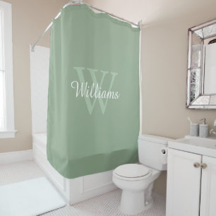 Elegant Monogram Script Name Shower Curtain