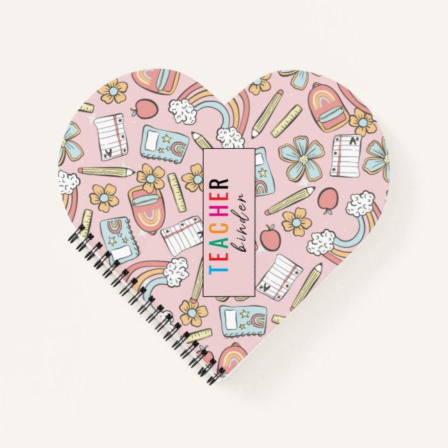 Elegant Monogram Script Office School 3 Ring Binde Notebook (Front)